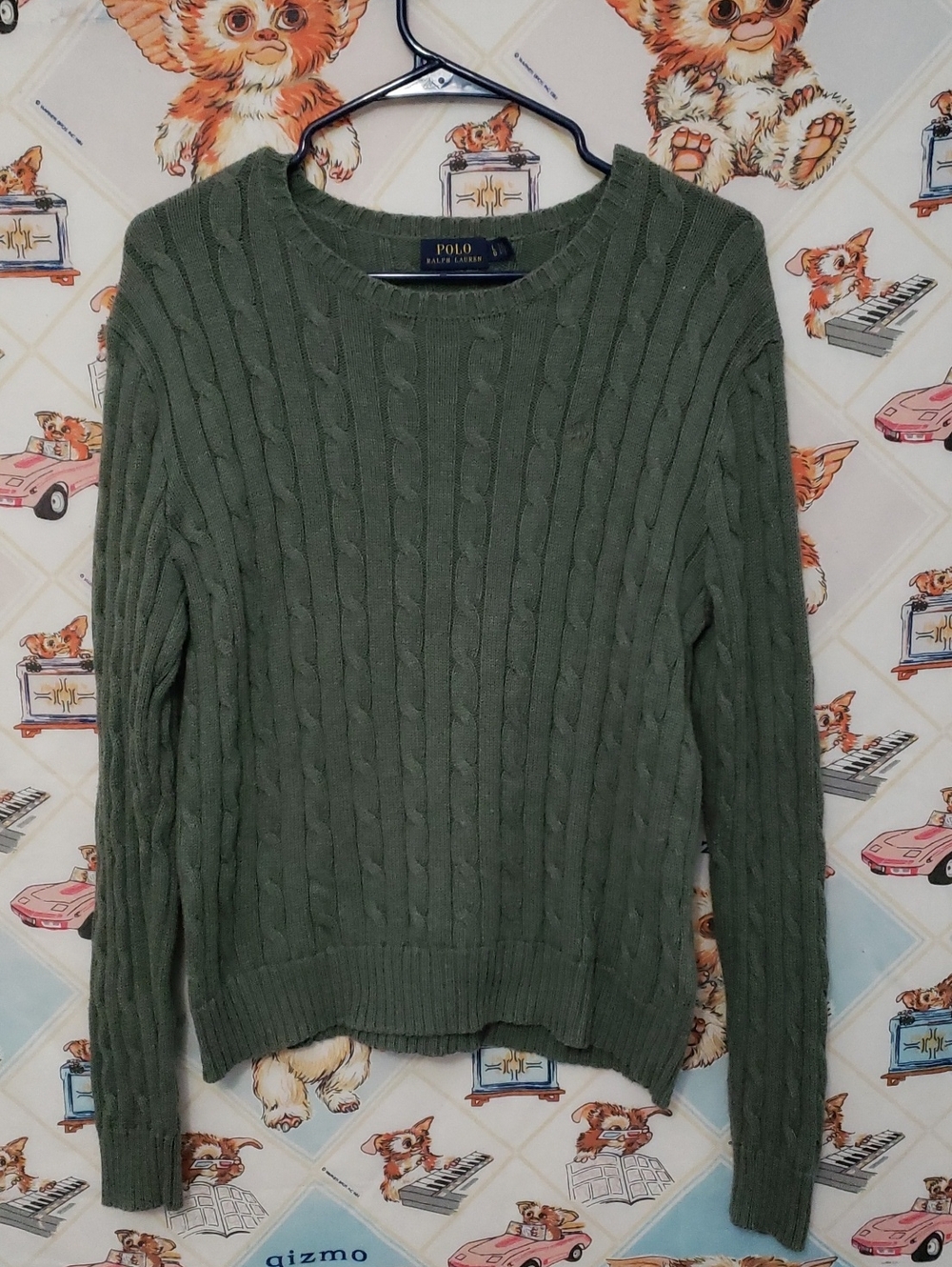 Polo Ralph Lauren Olive Cable Knit Sweater Size Large